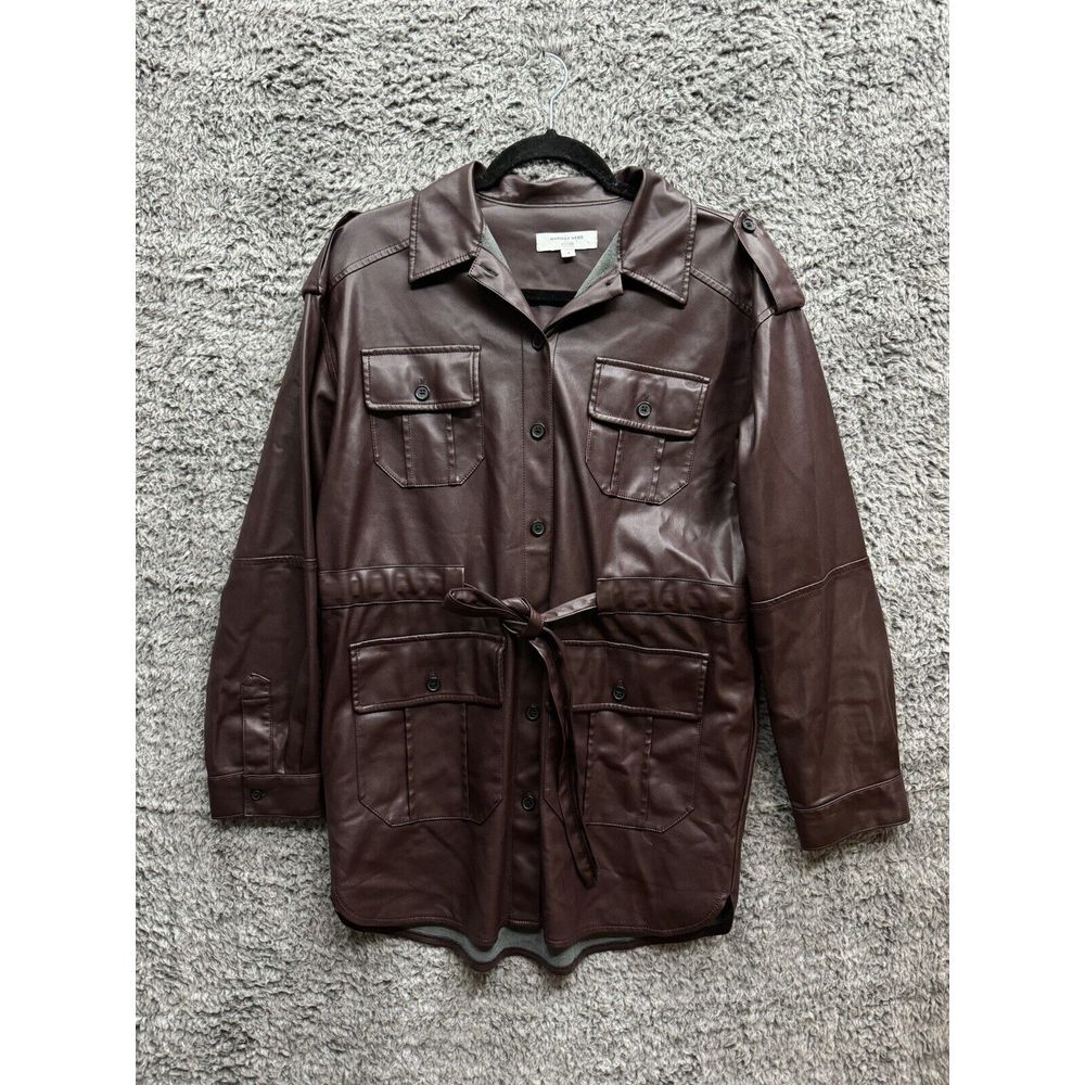 MARISSA WEBB‎ Faux Leather Brown Shacket Size 4